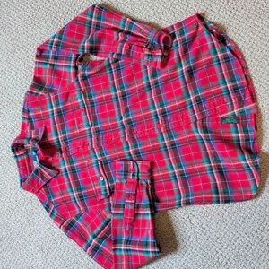 Vintage Polo Ralph Lauren Heavy 100% Cotton Flannel Plaid Button Up Shirt